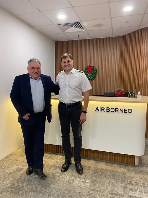 Bruno Navet with Peter at Air Borneo